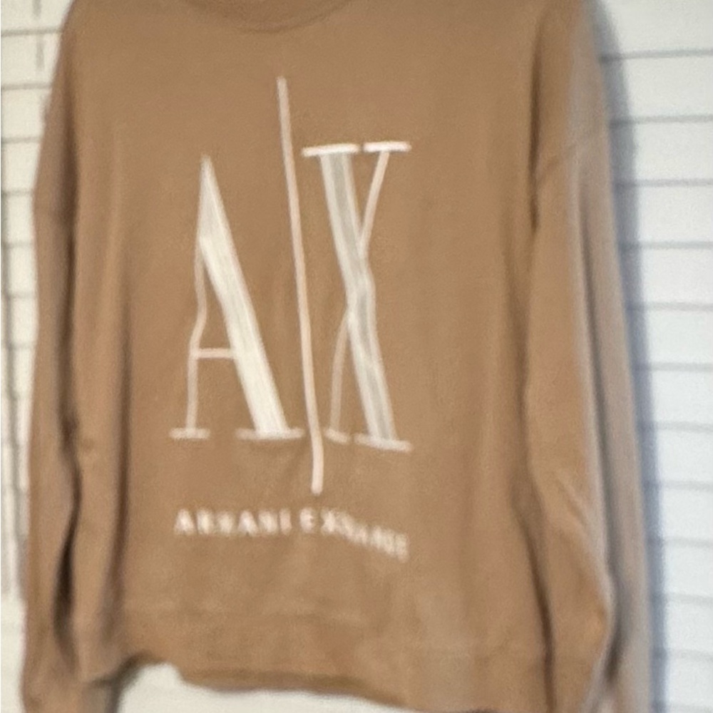 Armani Exchange Icon Tan Crewneck Sweatshirt